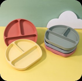 Silicone Divided Suction Dinne